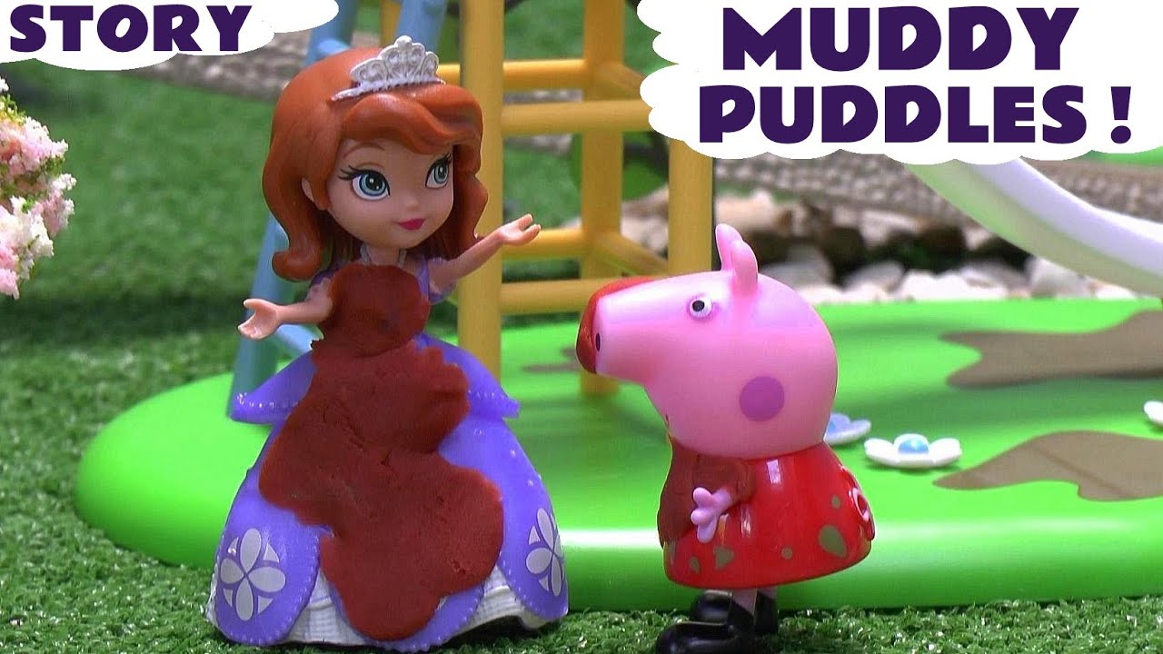 Peppa Pig Muddy Puddles Story with Sofia The First