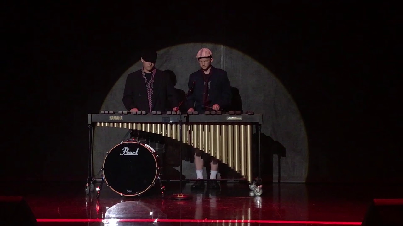 Caleb & Donovan “Thunderstruck” by AC/DC on marimba. 1st place Peoples Choice