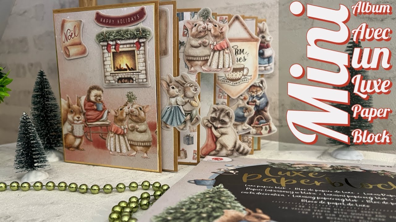 Scrapbooking, mini album de Noël avec un luxe paper block de chez Action