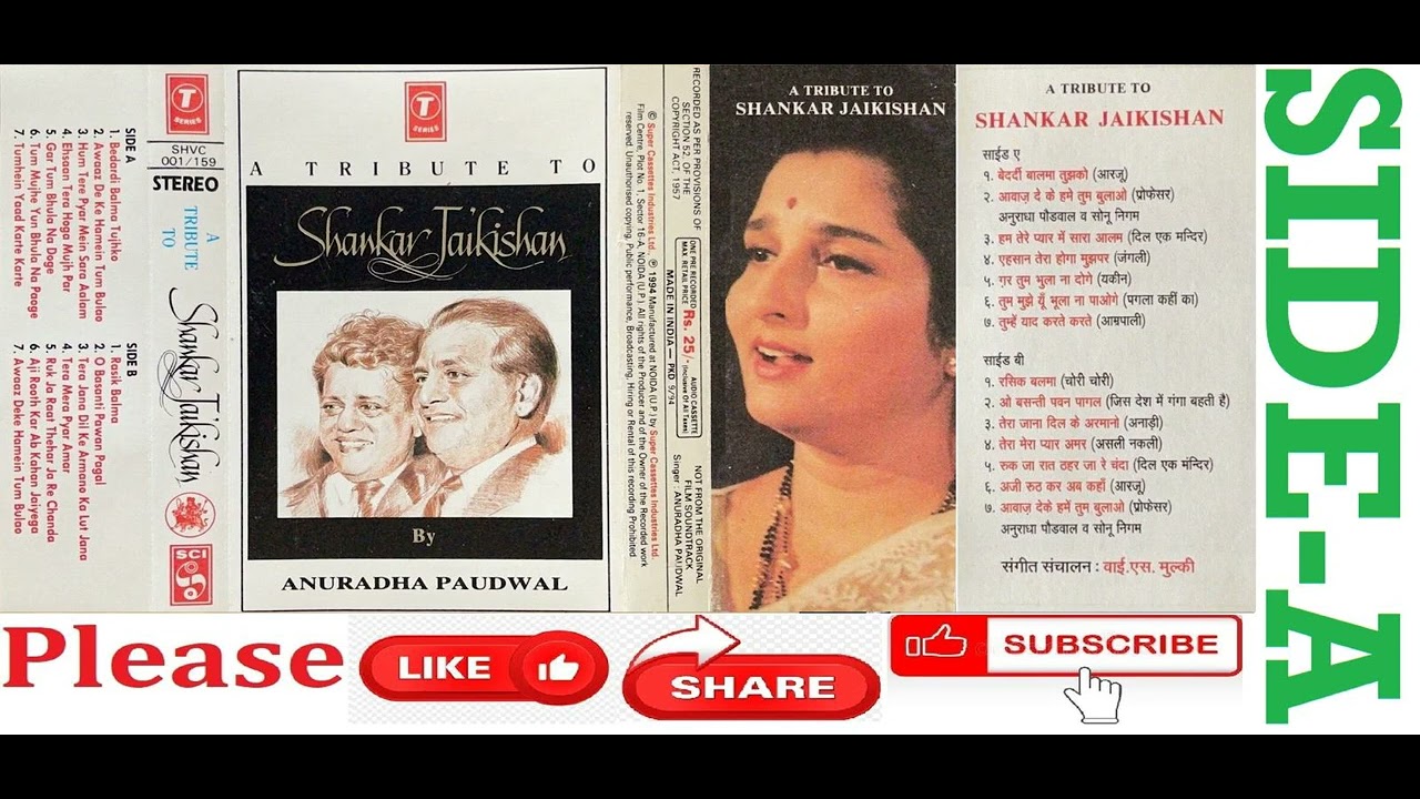 TRIBUTE TO SHANKAR JAIKISHAN BY ANURADHA PAUDWAL  (SIDE-A)
