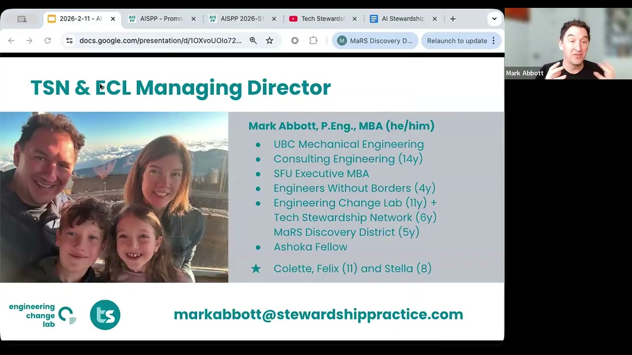 Beyond Responsible AI: Building Stewardship Capacity in Civil Society | Mark Abbott | Feb 11, 2026