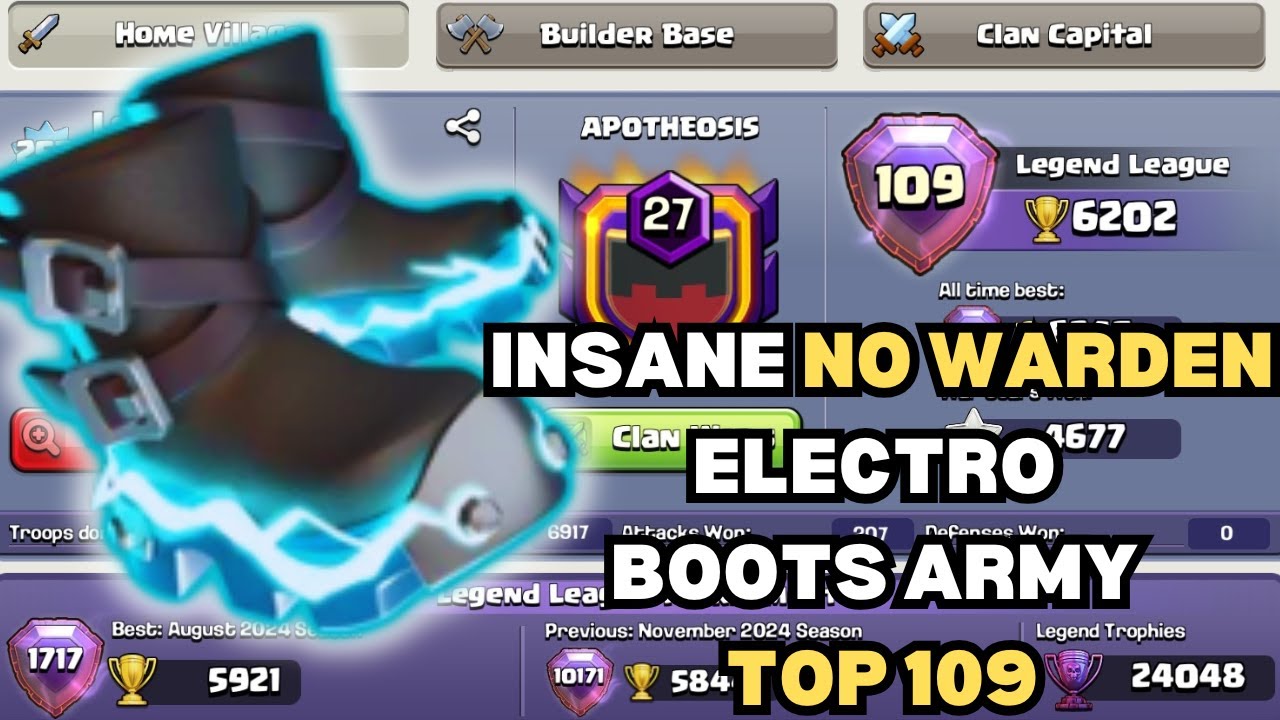 Top 109 Global - NO WARDEN - Electro Boots Dragon Army - Giveaway - Clash Of Clans Attack Strategy