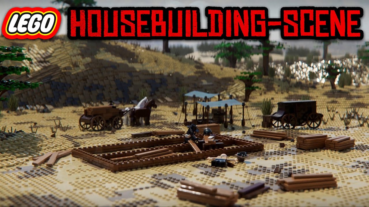 RDR2: Сцена строительства дома в LEGO (4K)
