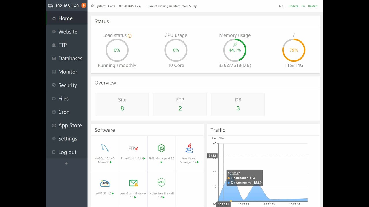 aaPanel - бесплатная панель управления для VDS / VPS сервером