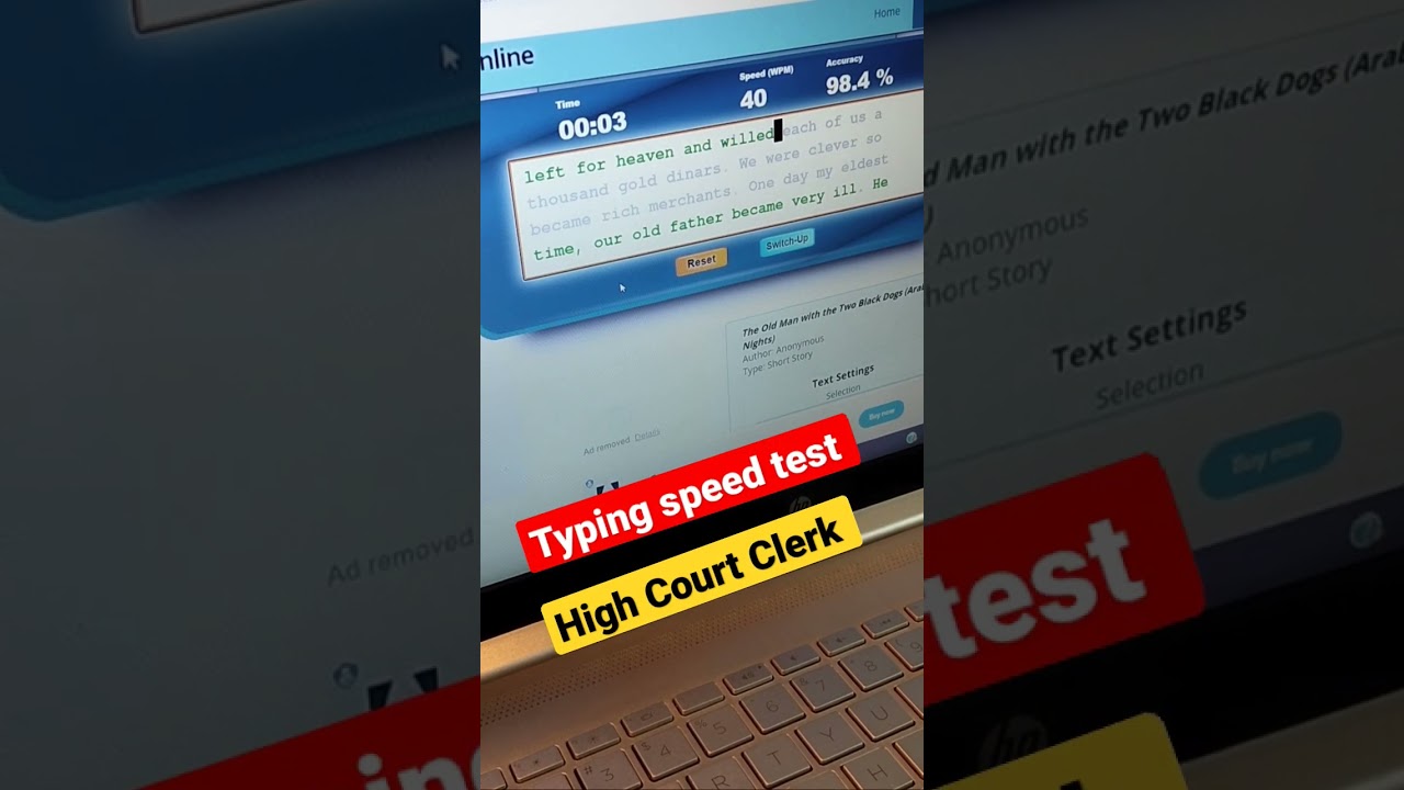 High court Clerk typing test 