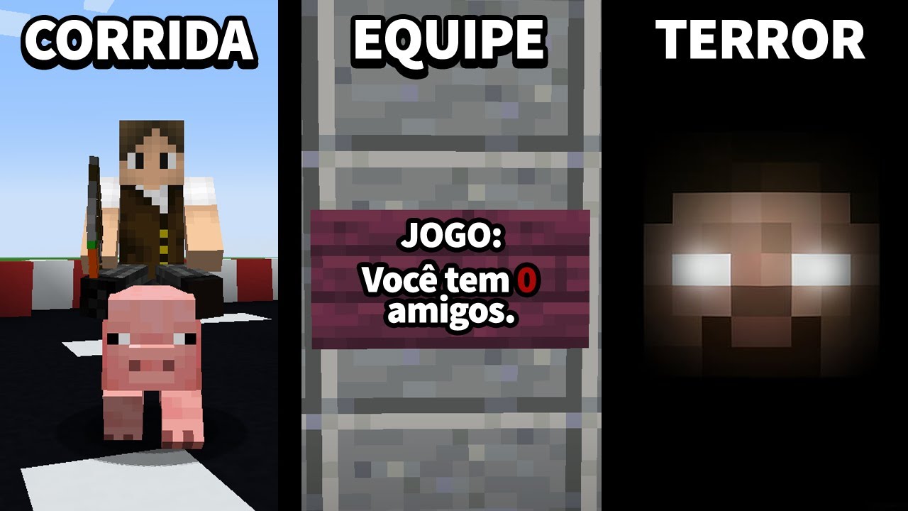 TIPOS DE JOGOS REPRESENTADOS NO MINECRAFT!