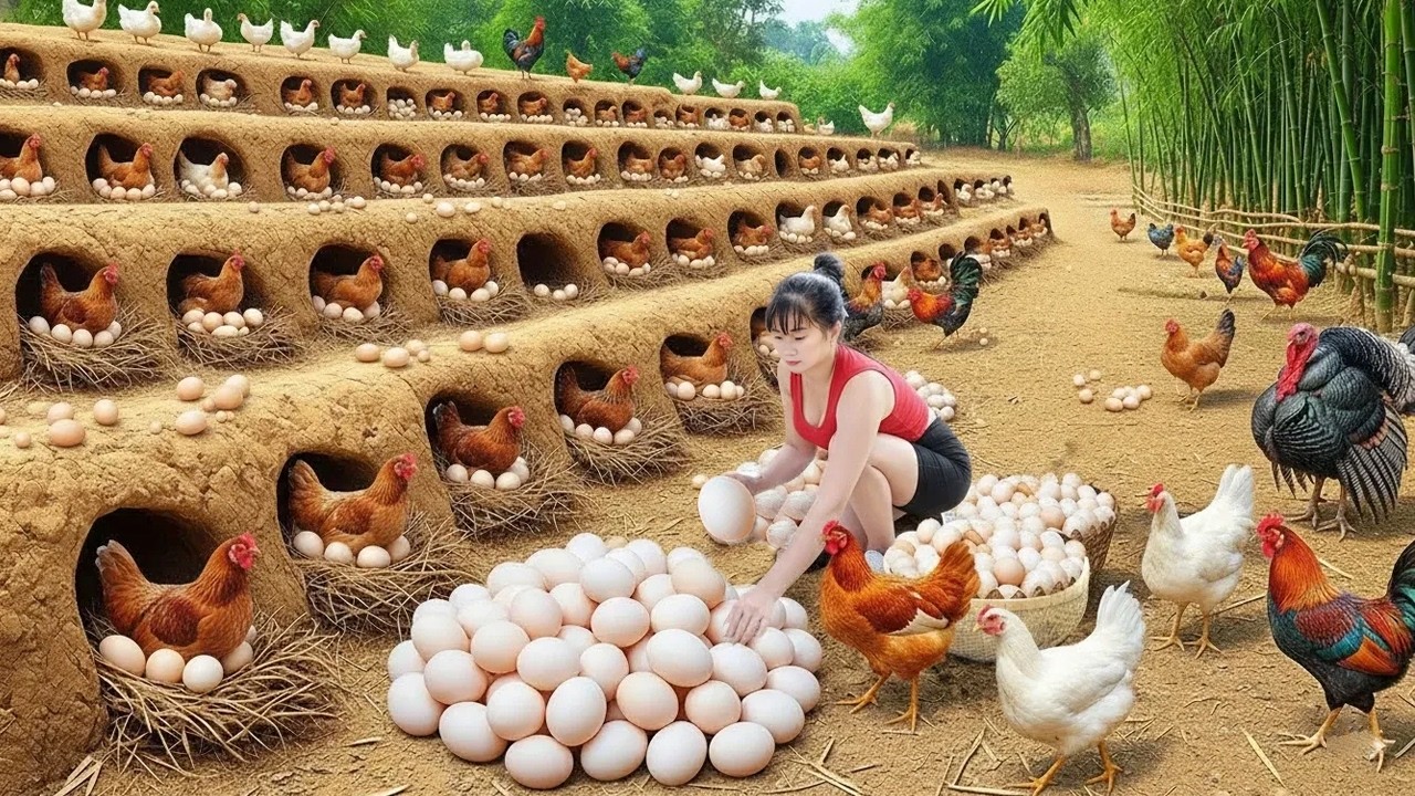 TIMELAPSE: 366 Days Harvesting Chicken & Duck Eggs | 3-Wheel Truck to Market
