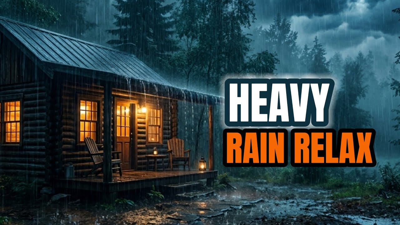 Peaceful Rainstorm Night | Cozy Cabin Ambience for Sleep & Relax
