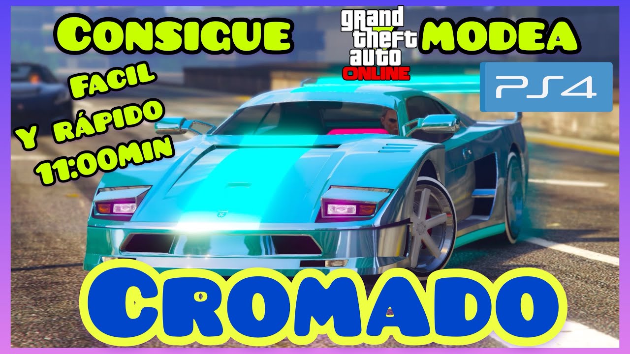 COMO DESBLOQUEAR COLOR CROMADO FÁCIL Y RAPIDO Y MODEAR PINTURAS 4D - GTA ONLINE - PS4 #CROMO GTA V