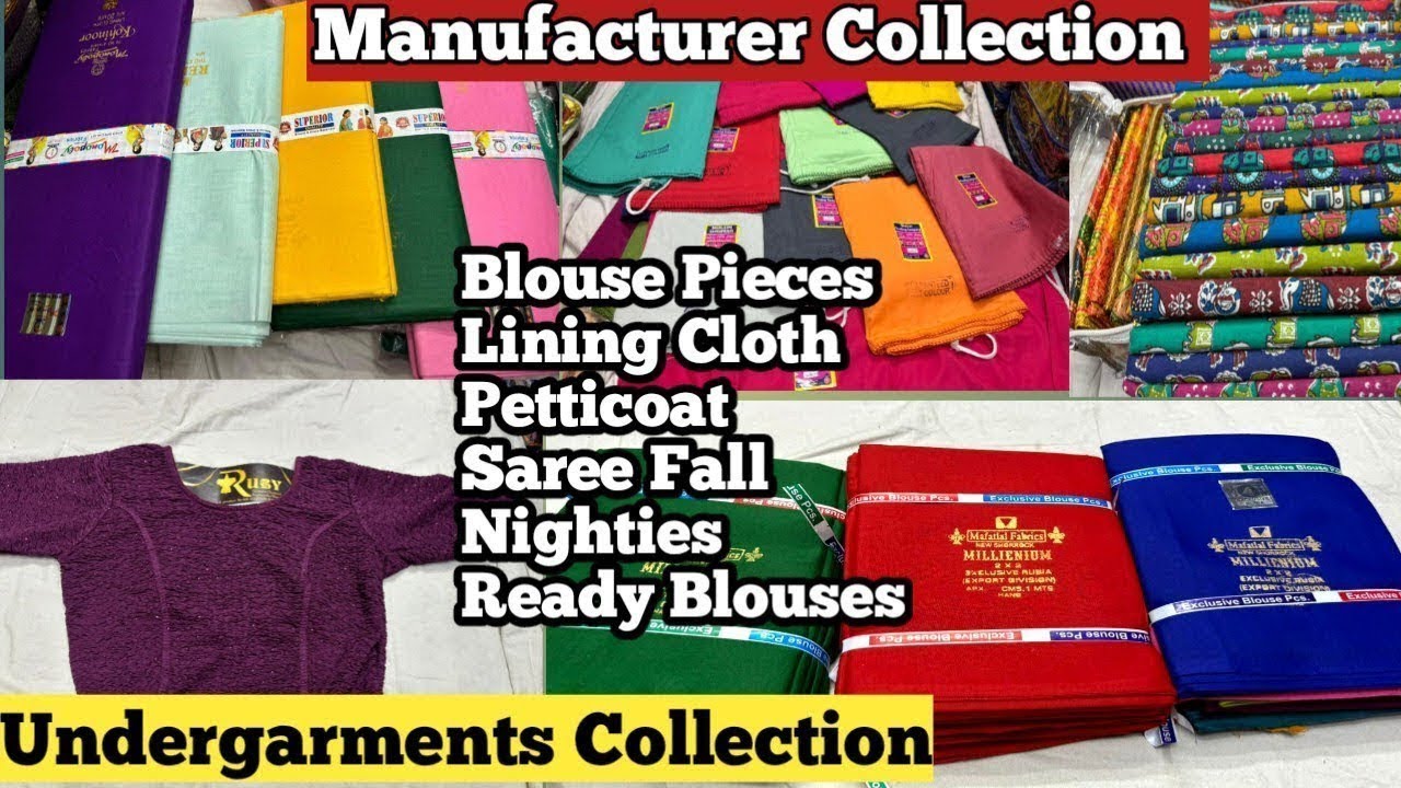 Chickpet Bangalore Wholesale All Variety Blouse Material,Saree Petticoat,Nighty Collectiononline Avl