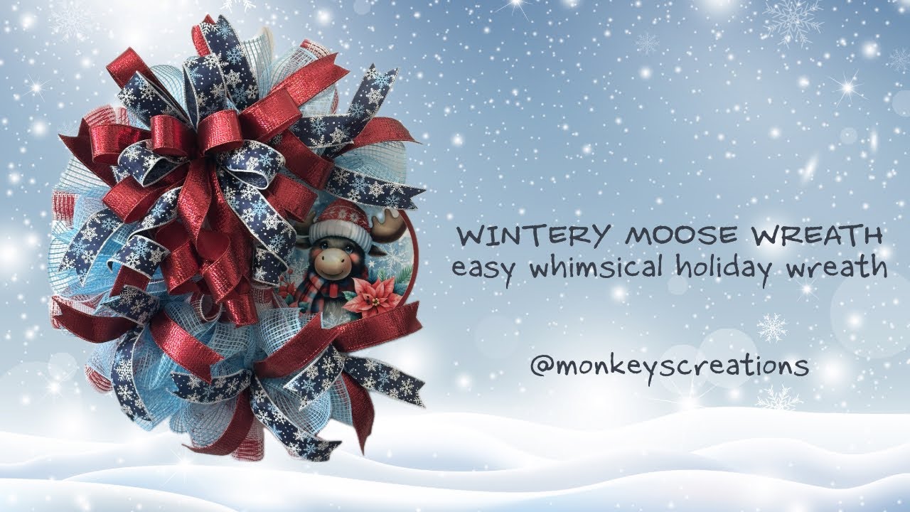 DIY a Whimsical Wintery Moose Wreath: Tutorial #winter #dollartree