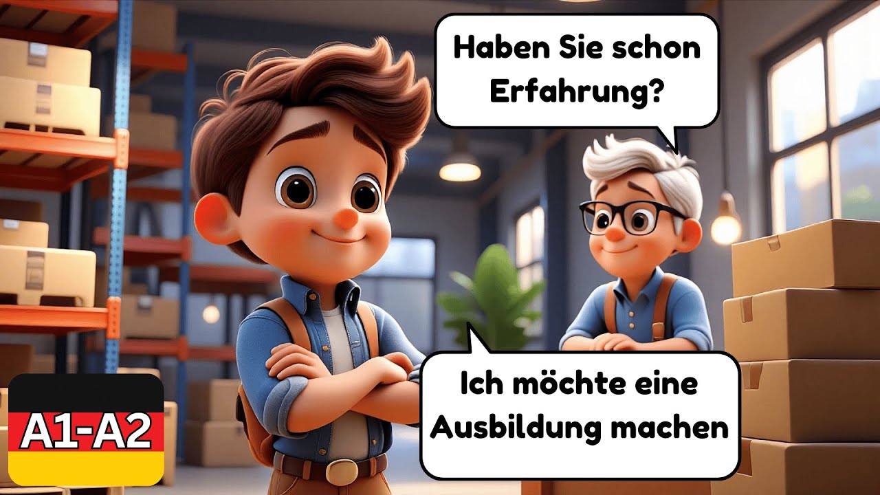Einfache Deutsche Gespräche für Anfänger | A1–A2 | Bewerbungsgespräche