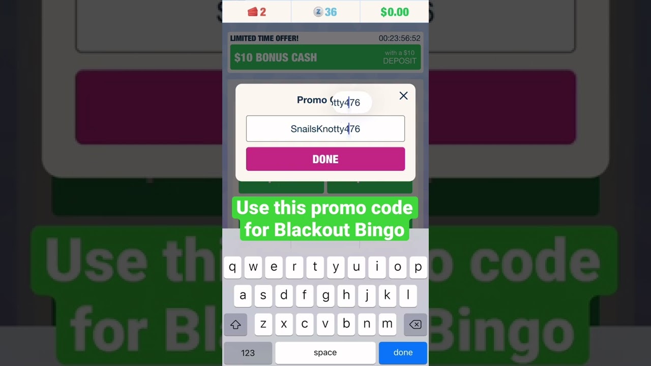 Use promo code for blackout bingo