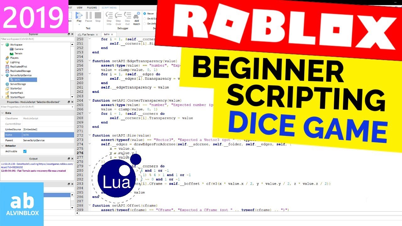 Урок 3 по написанию скриптов для Roblox для начинающих — Игра в кости (Свойства, Ссылки, Часть 2)