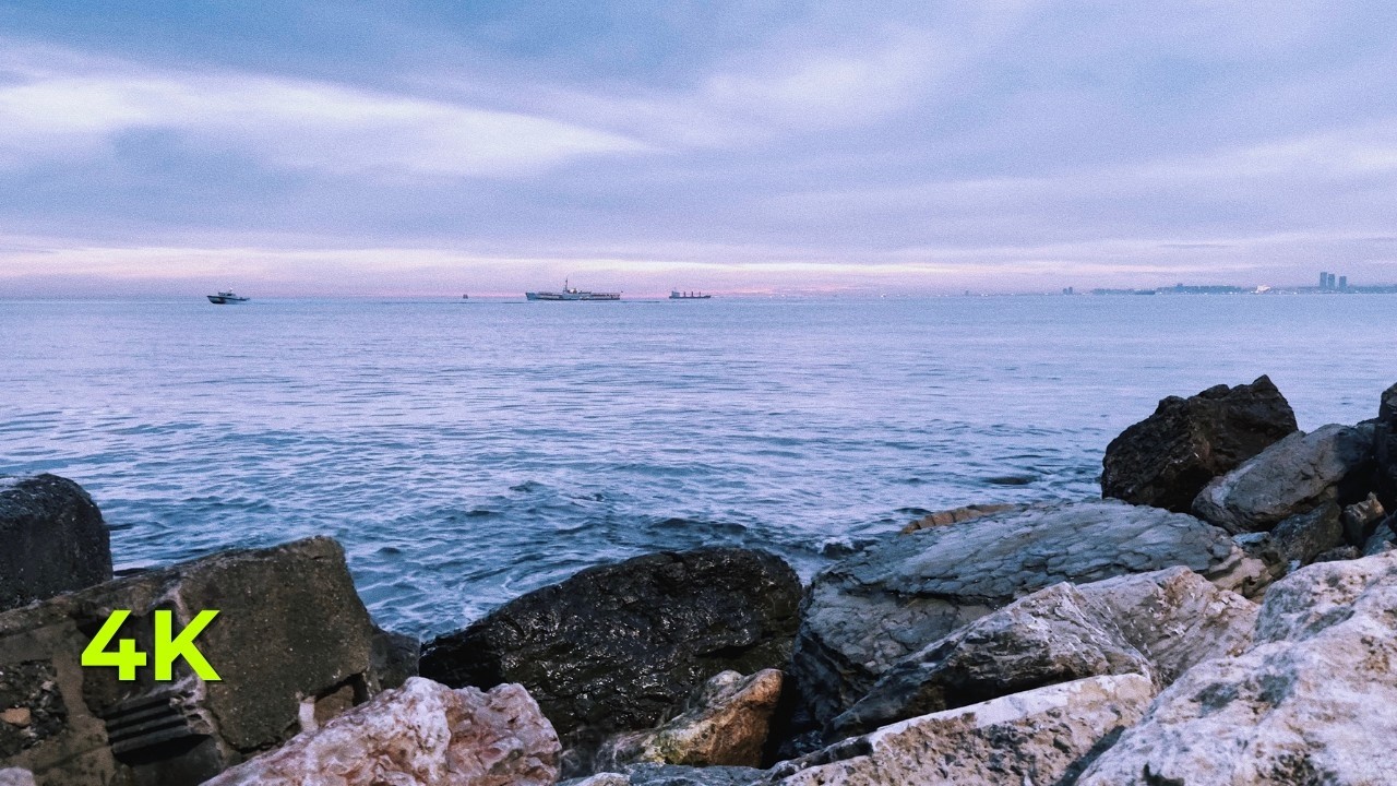 Gentle Waves | Distant Ships | Sleep, Study, Yoga | Stereo