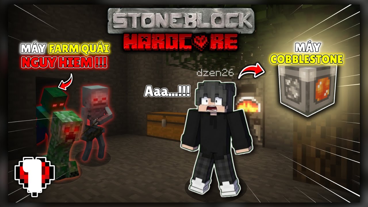 Tôi Đã CHUYỂN SINH Sang Thế Giới TOÀN LÀ ĐÁ !!! | StoneBlock HARDCORE Tập 1 | DZen_26