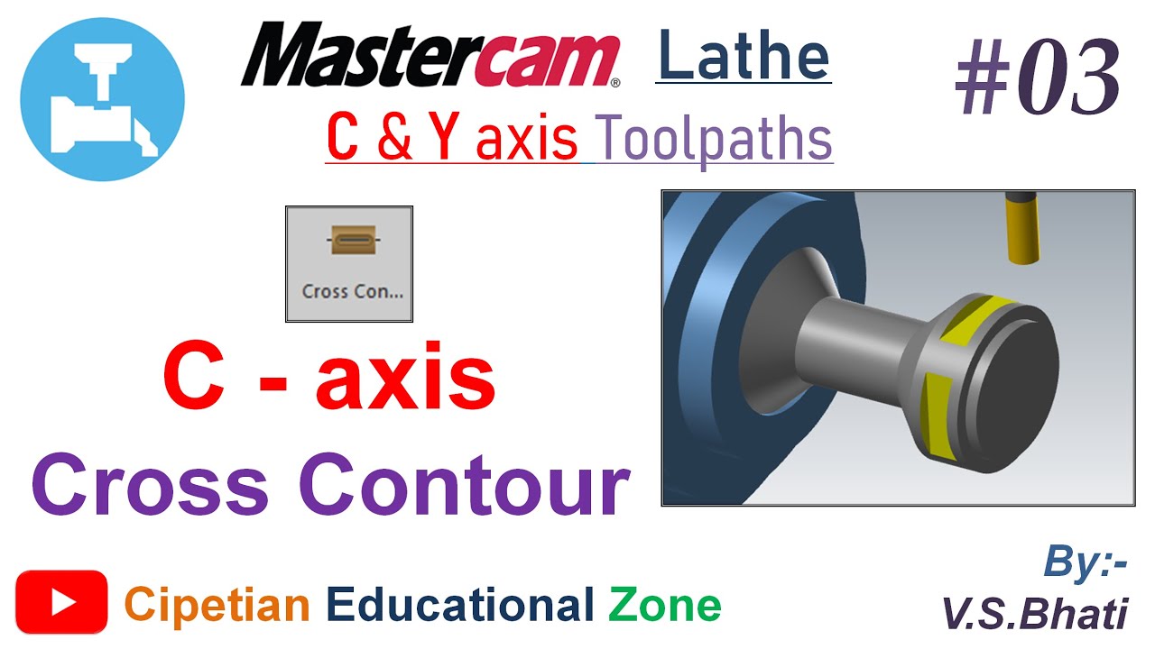 Mastercam Lathe C & Y axis || C axis Cross Contour || @VirenderSinghBhati