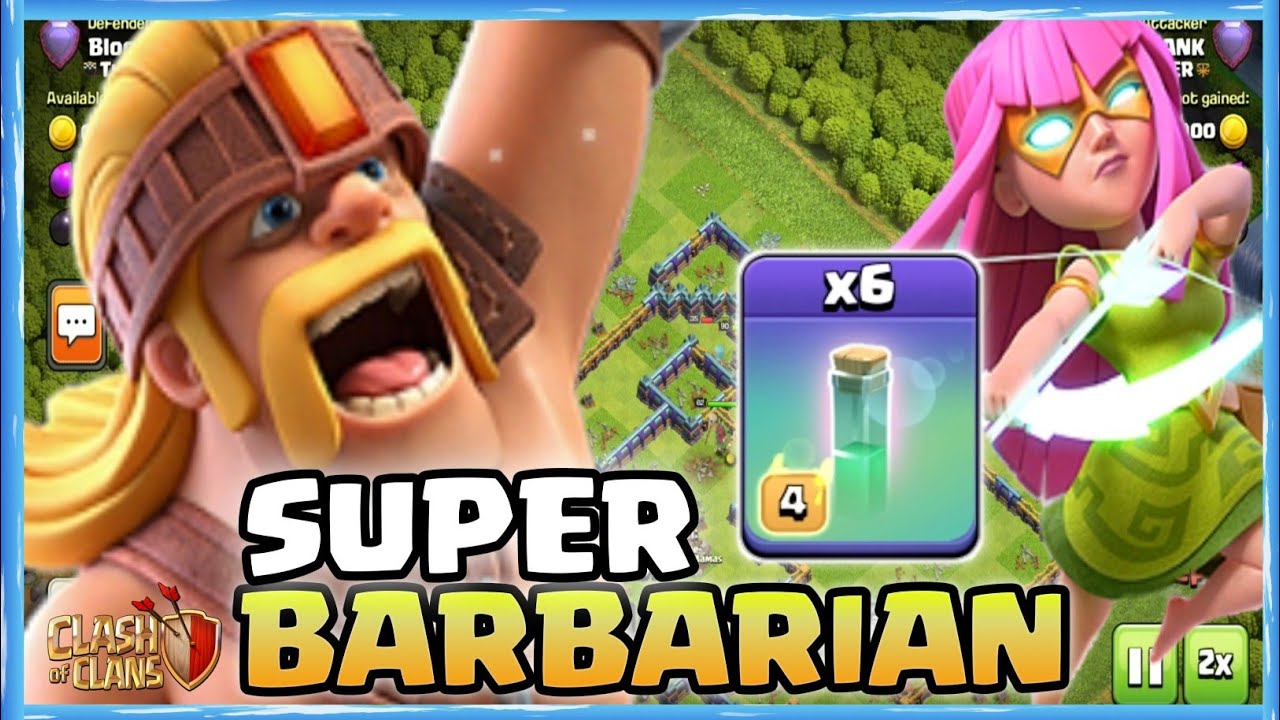 SUPER BARBARIAN Attack TH 15 With Super ARCHER Blimp - TH15 Attack Strategy