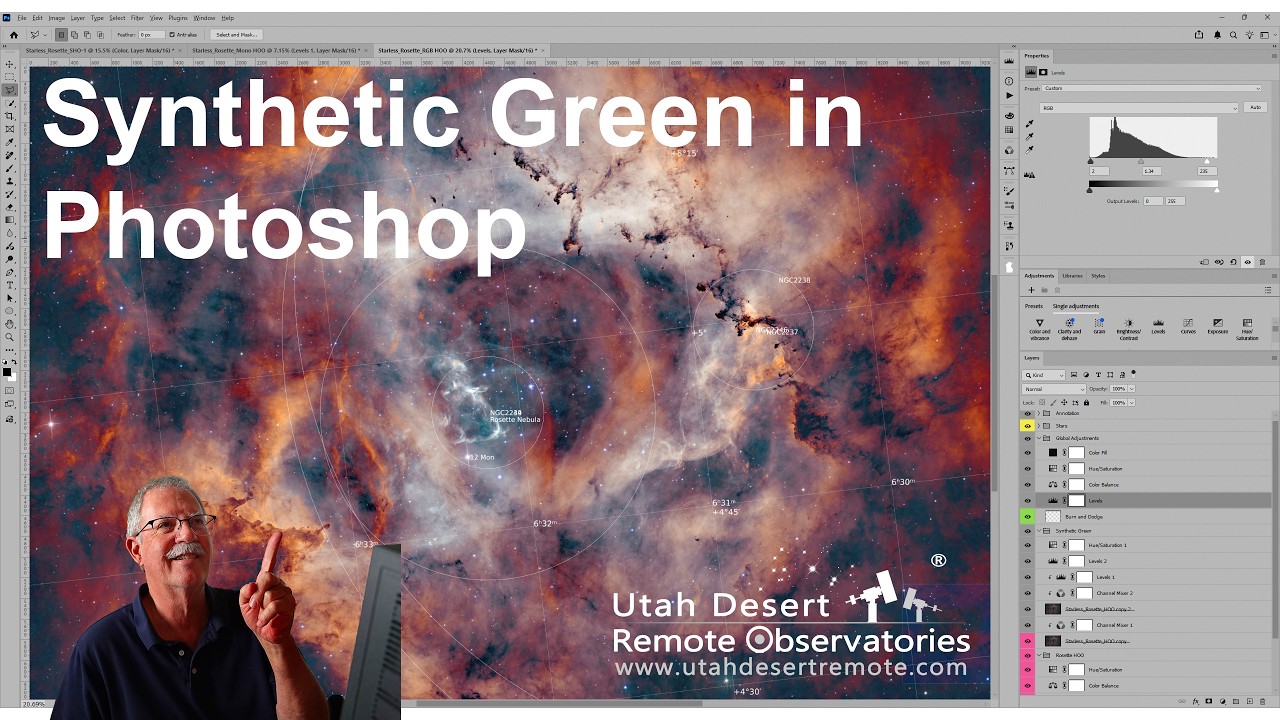 Rosette Nebula  HOO with Synthetic Green