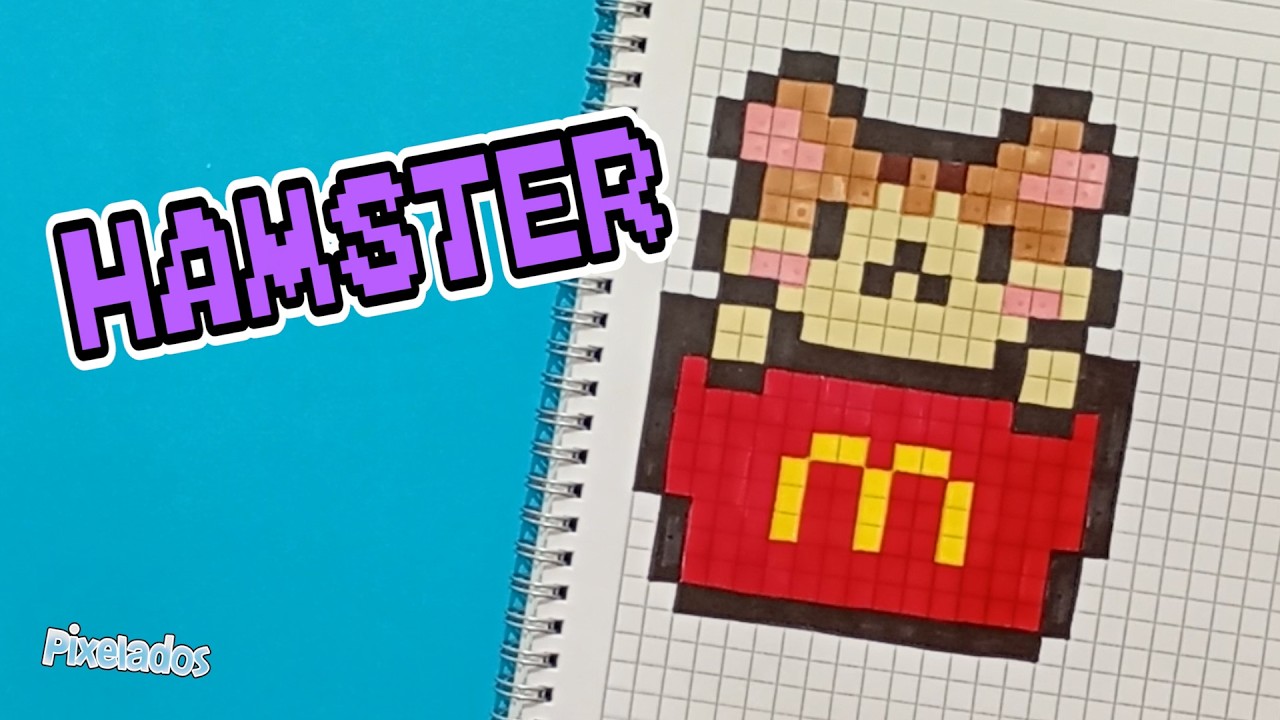COMO DIBUJAR UN HAMSTER en PAQUETE DE PAPAS FRITAS paso a paso en PIXEL ART - PIXELADOS