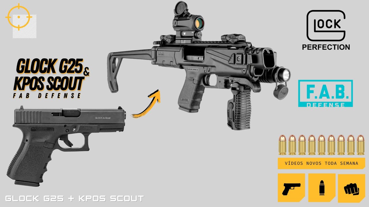 Glock G25 em 380 + Kpos Scout da FAB Defense