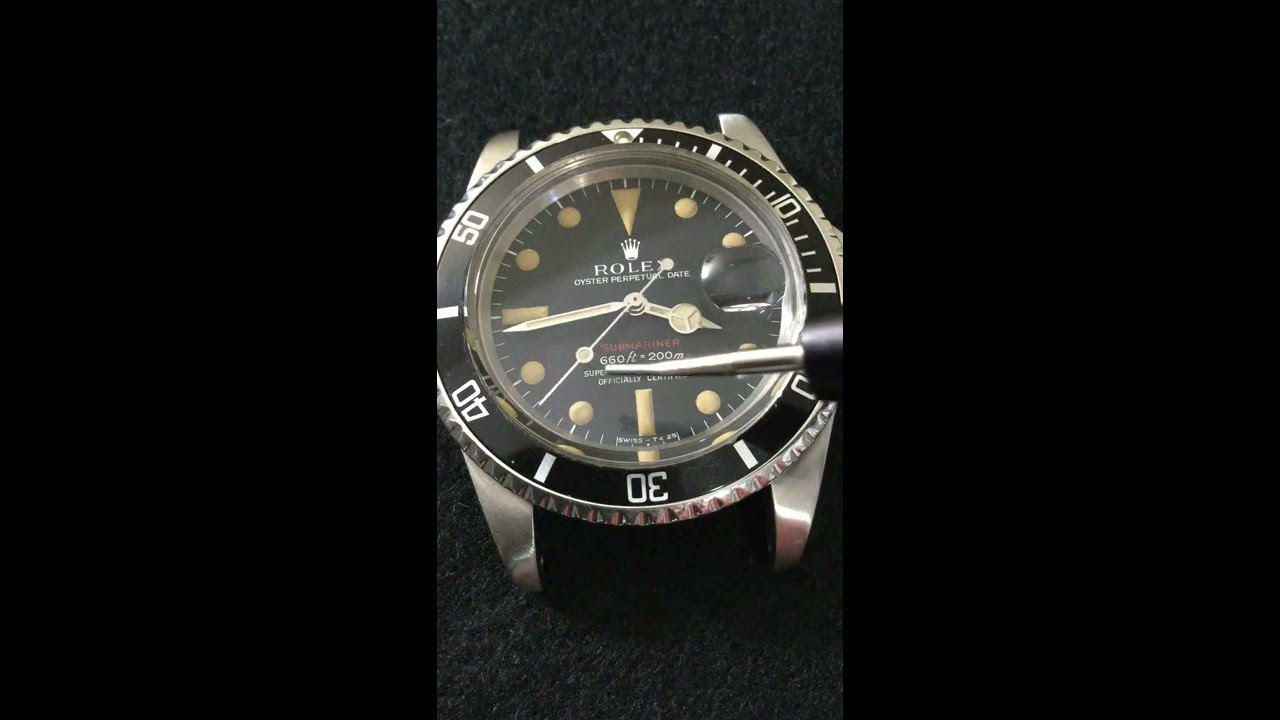 Vintage Rolex Submariner 1680 red label from 1971 watch review showing all details and explained