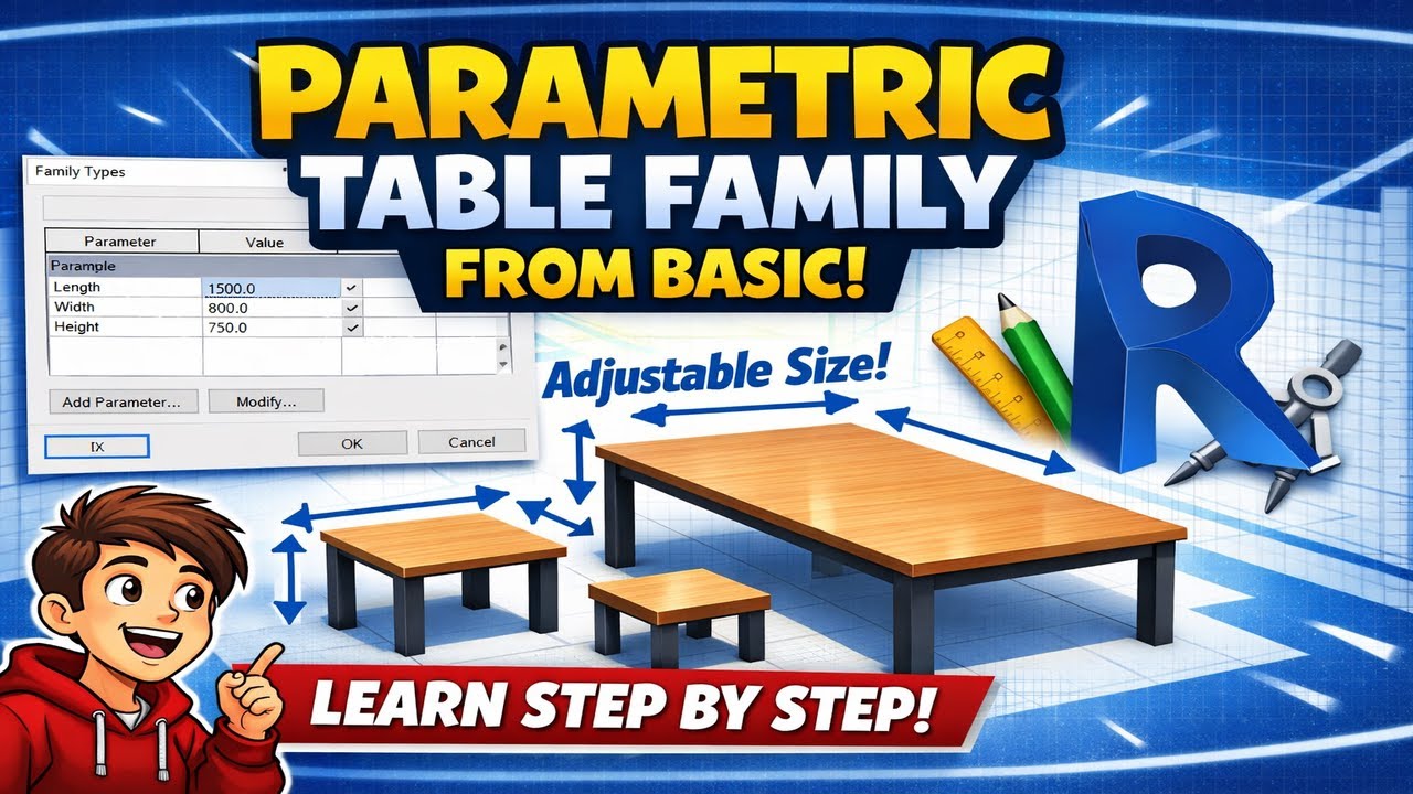 Revit Parametric Table Family | Step-by-step Tutorial for Beginners 