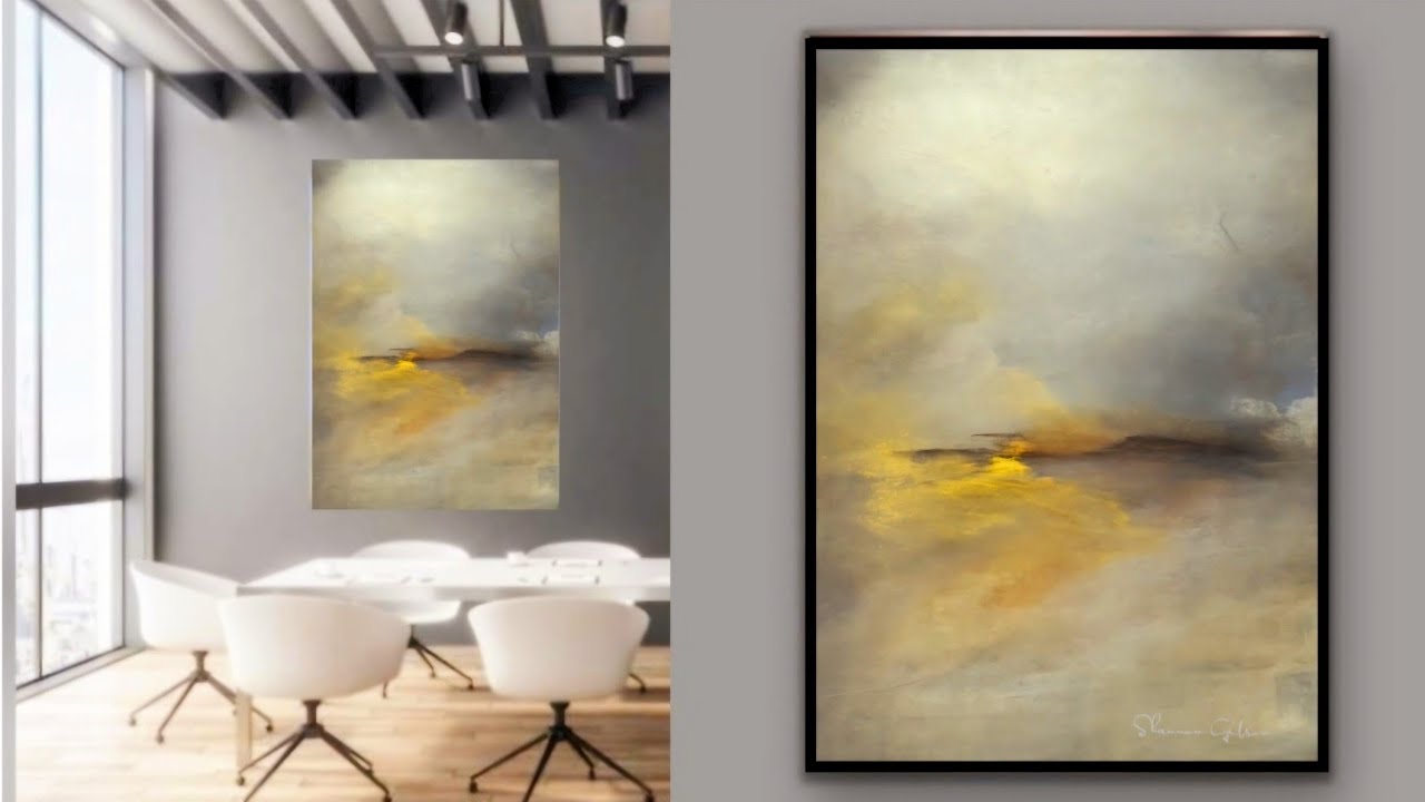'Through The Fog' ~ MINIMALIST Textured Landscape Painting / Abstract Acrylic Painting (419)