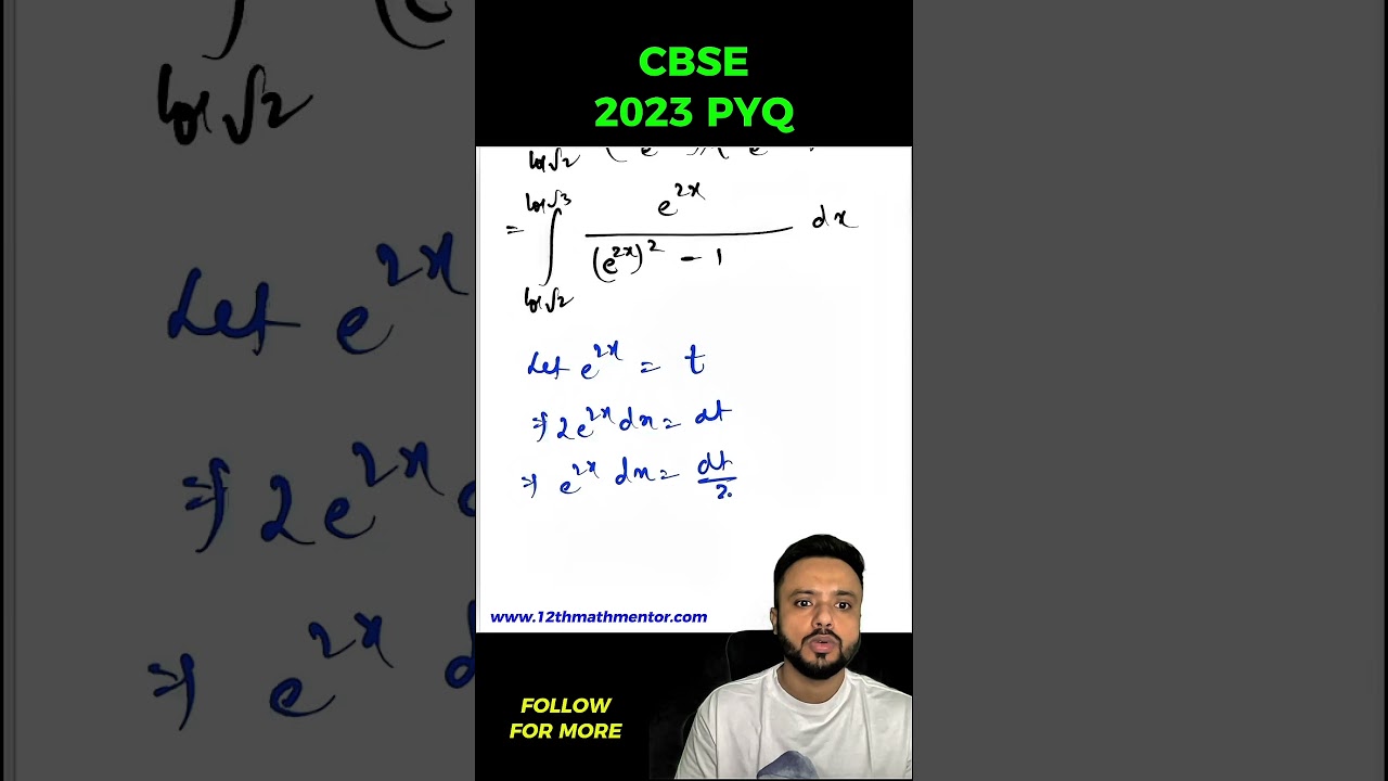 CBSE 2023 Integration PYQ Solved | Class 12 Maths Must-Know Question! 🔥 #shorts