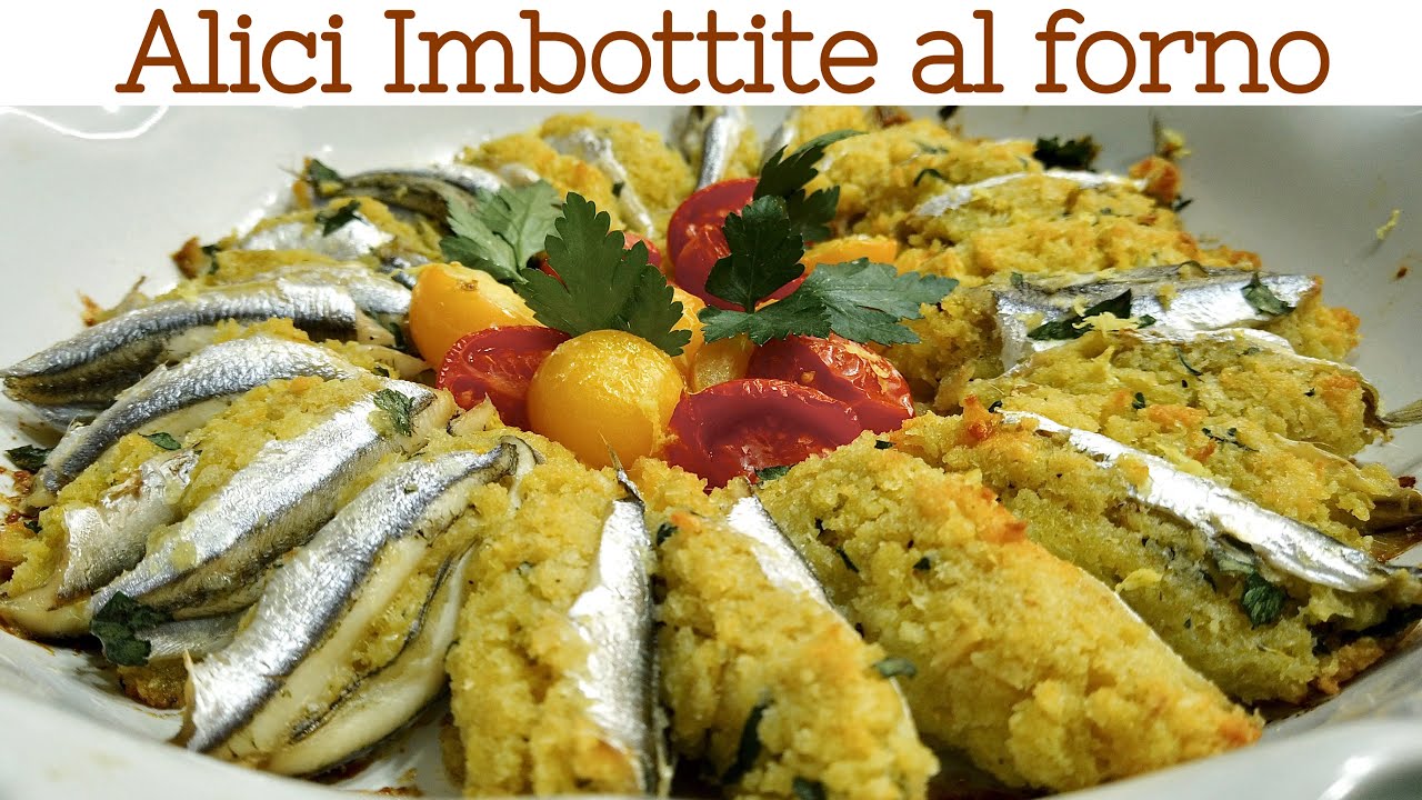 ALICI IMBOTTITE AL FORNO ricetta facile e leggera STUFFED ANCHOVIES