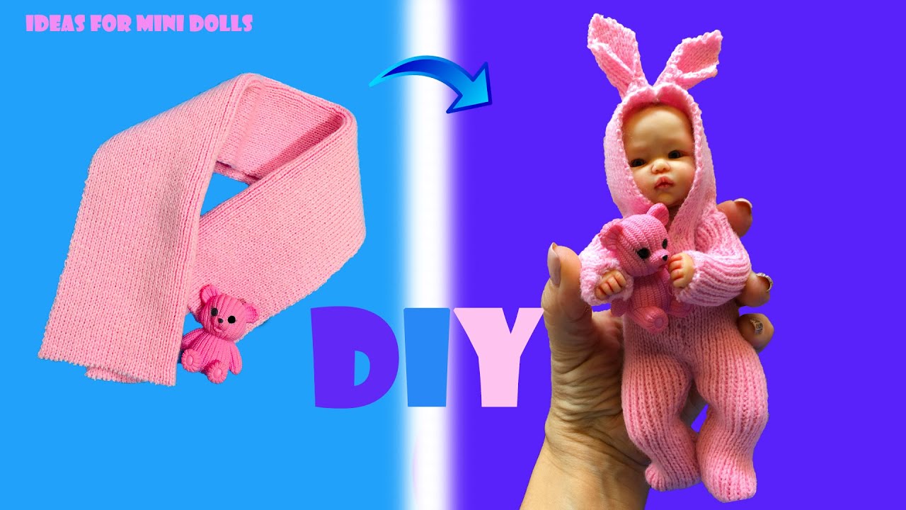 DIY How to sew a jumpsuit for a mini reborn doll | Как сшить комбинезон для куклы мини реборн