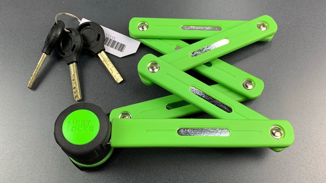 [819] Meet Locks Folding Bike Lock Picked (2 Sidebars, 8 Sliders)