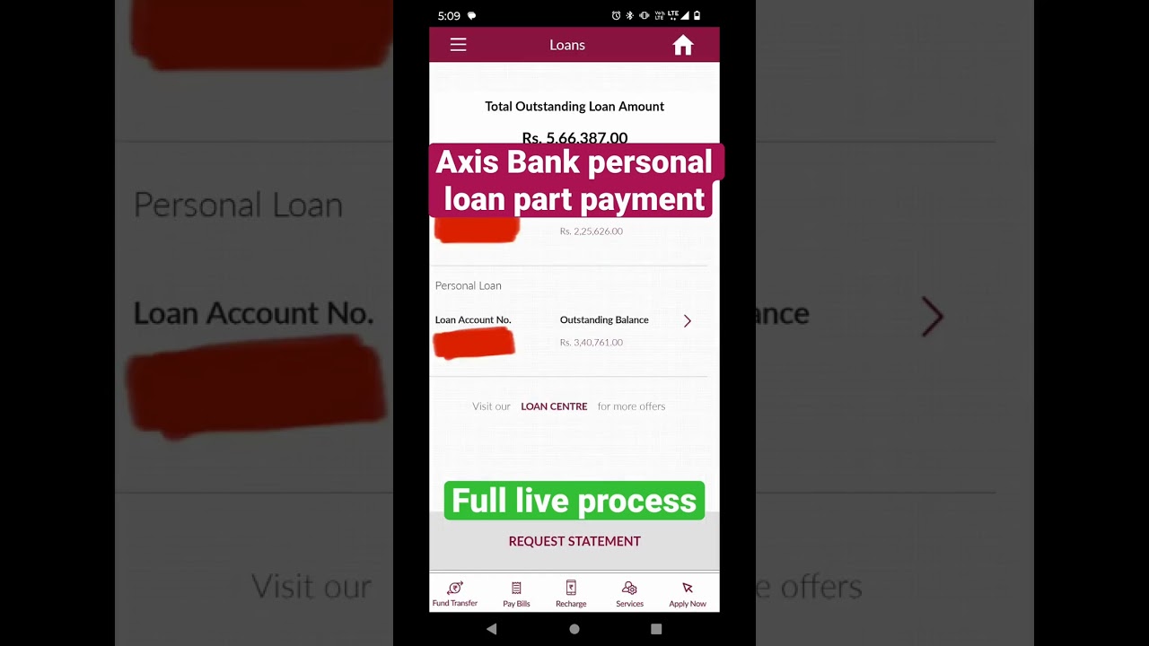 personal loan part payment process online #finance #axisbank #personalloan online video cu