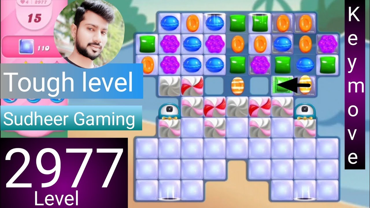 Candy crush saga level 2977 । Tough level । No boosters । Candy crush saga 2977 । Sudheer Gaming