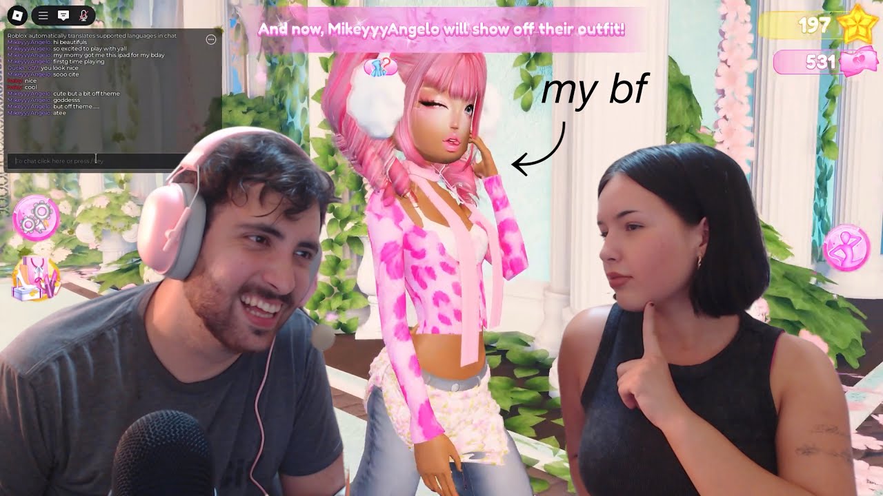 forcing my bf to play dress to impress