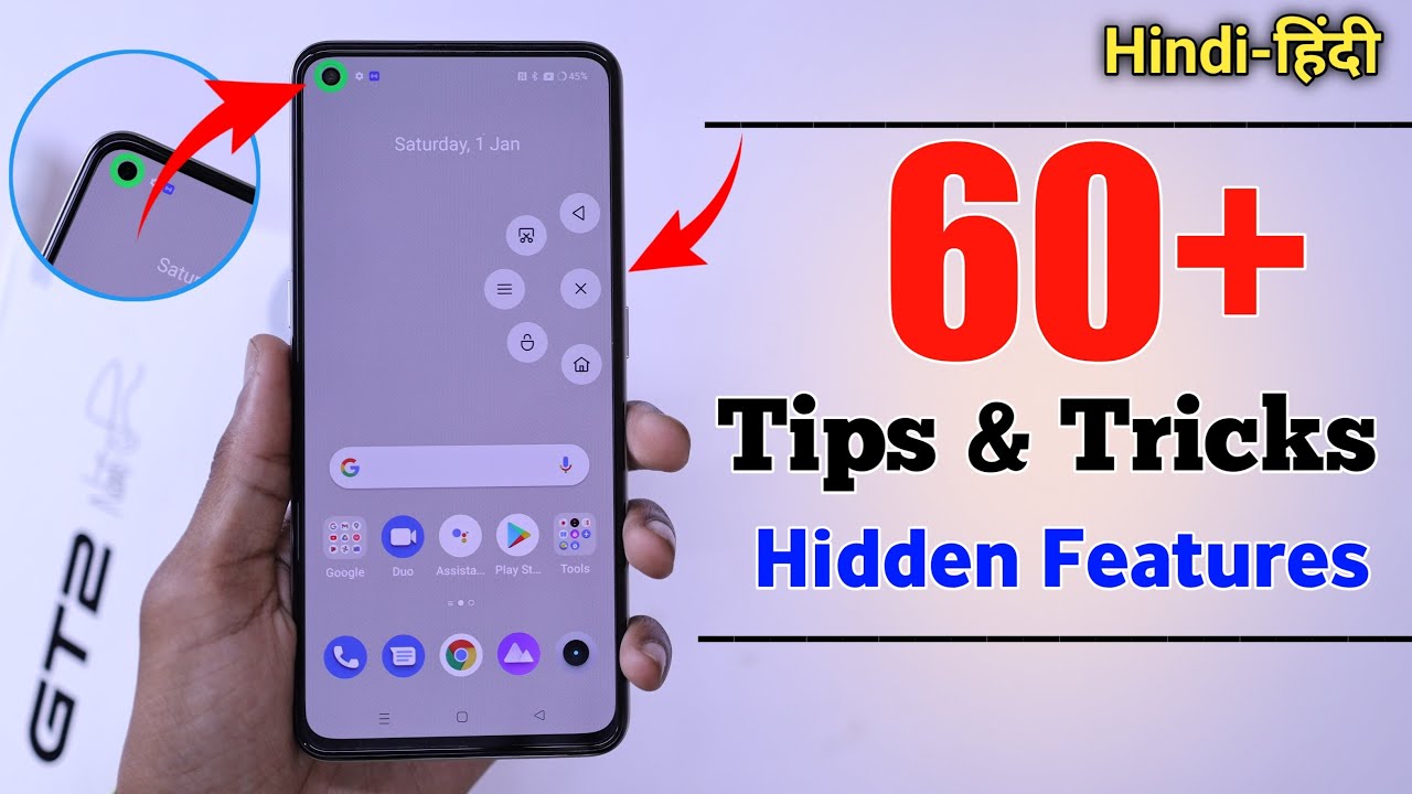 RealMe GT 2 Tips And Tricks - Top 60++ Hidden Features | Hindi-हिंदी