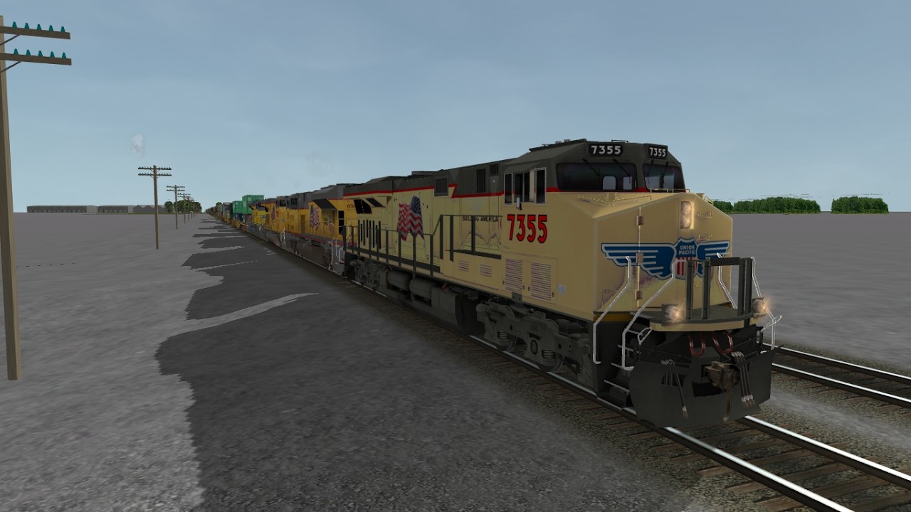 ORTS: High Speed UP C45ACCTE #7355 WB IG4TA-25 At Clinton, IA