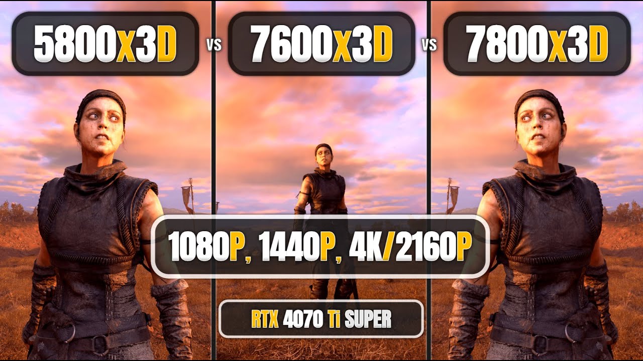 AMD Ryzen 7 5800x3D vs Ryzen 5 7600x3D vs Ryzen 7 7800x3D - 1080p, 1440p, 4K - Ultimate Comparison