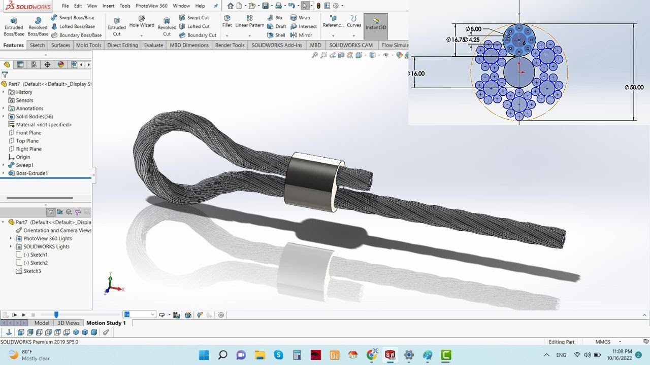 Wire Rope Design in Solidwork