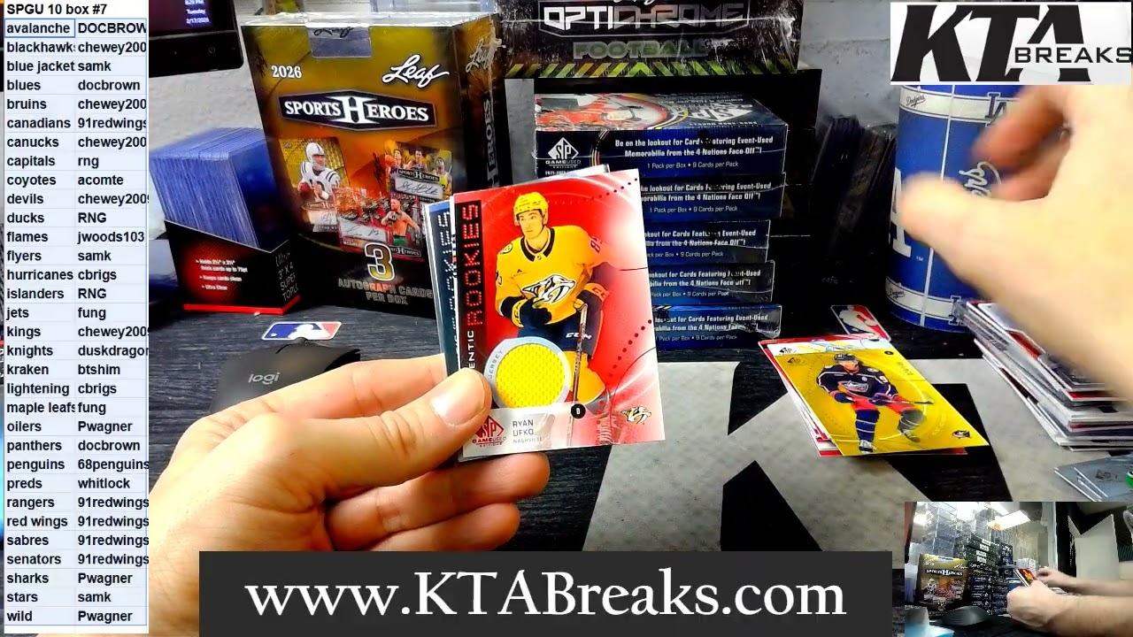 #7  Pick Your Team break - 25/26 upper deck SP GAME USED hockey 10 hobby box inner case break
