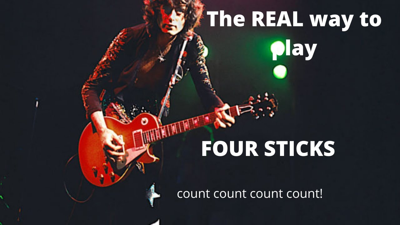 Led Zeppelin - FOUR STICKS - Guitar Lesson (the most challenging Zepp song there is???)