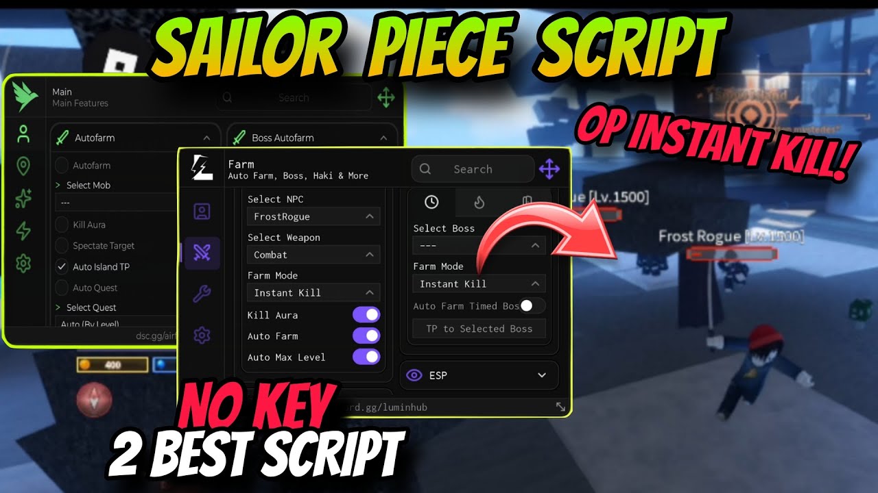 Sailor Piece Script *NO KEY* - Auto Farm, Instant Kill, Auto Quest, Max Level, Auto Dungeon