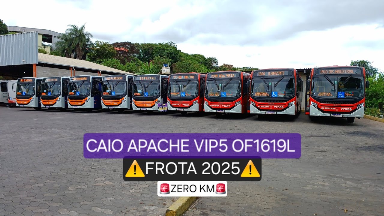 Visita Eldorado Transportes: Diferenças Caio APACHE Vip5 OF1619 77057 e OF1619L 77061.