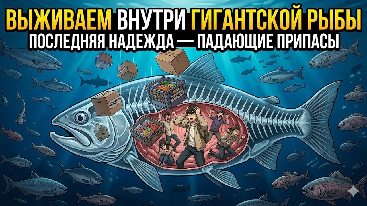 Часть 2 Человечество живет В ЖЕЛУДКЕ гигантской рыбы! 😱🥶