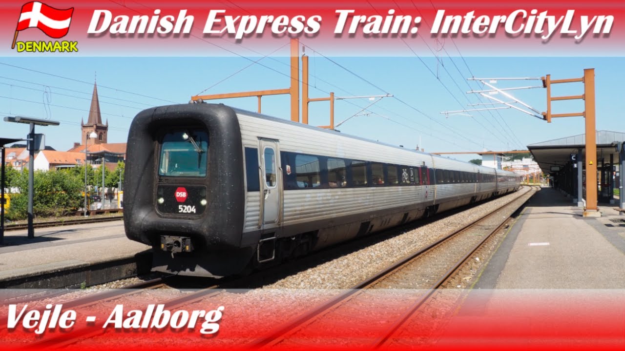 🇩🇰Inter City Lyn from Vejle to Aalborg, the most northern DSB station : Train Trip in Denmark 