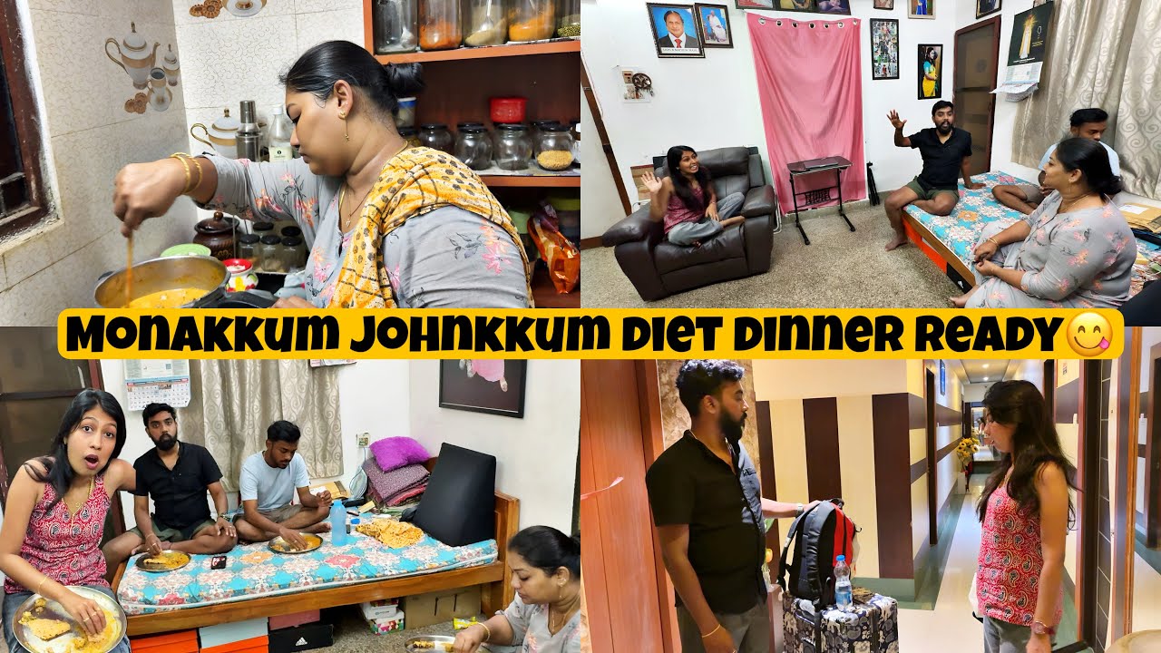 Monakkum Johnkkum night Dinner 😋 semma happy ah ierukku😬Mama with Babyma