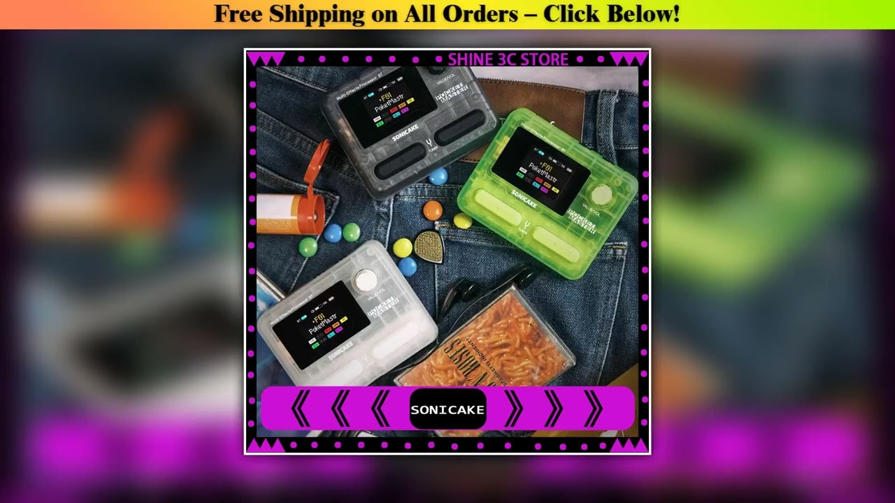 SONICAKE Pocket Master Guitar Bass Amplifier 1.77" LCD Screen 100+ Multi-Effects Pedal QME-10