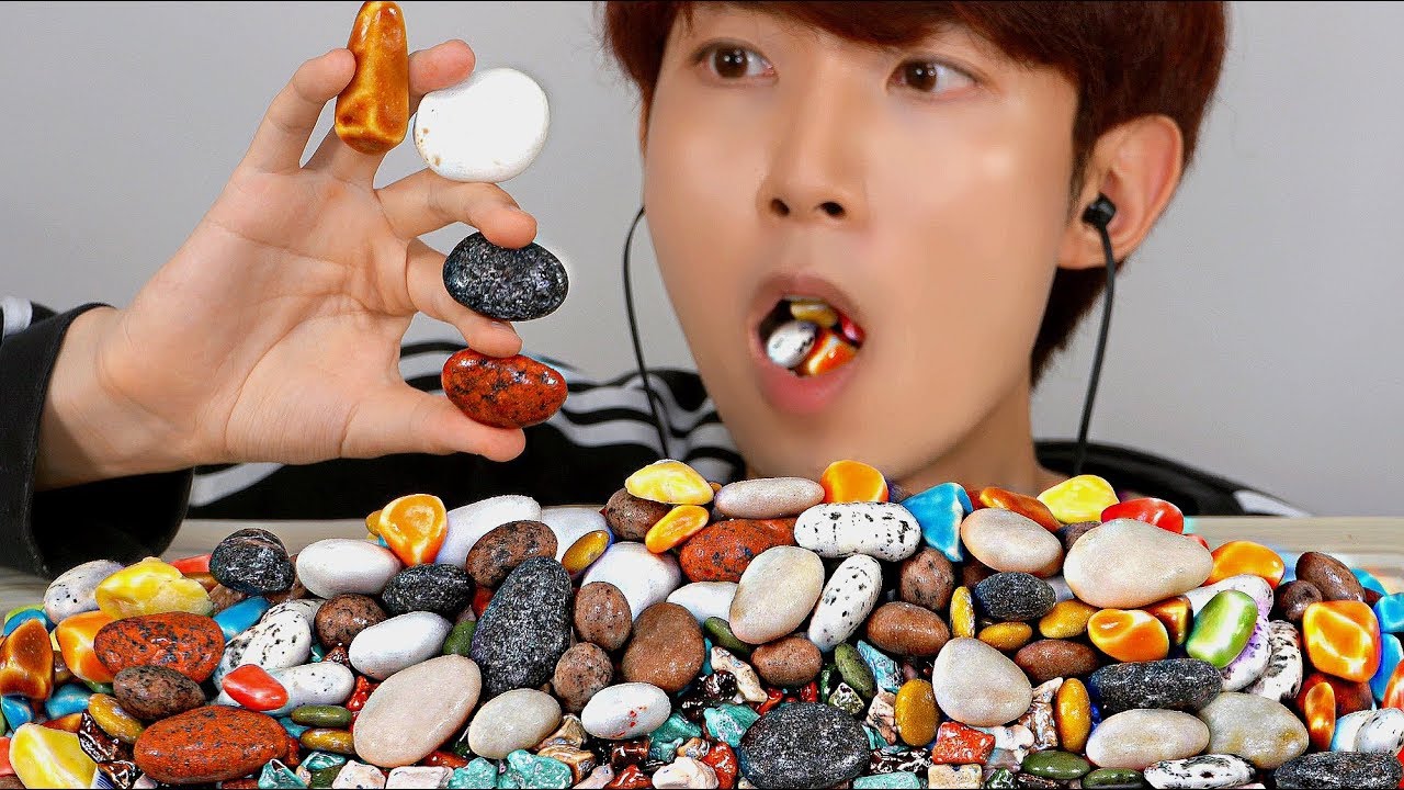 ASMR EDIBLE STONE 각종 먹는 돌 먹방 MUKBANG ROCK CANDY JELLY SWEETS CHOCOLATE EATING SOUNDS 石 Batu Đá