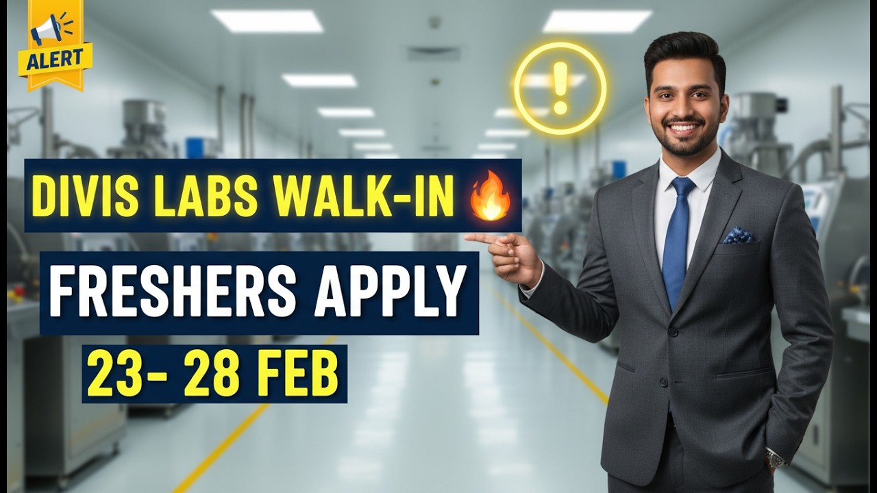 Divis Laboratories Walk-In 2026 🔥 Freshers Hiring | Pharma Jobs Telugu