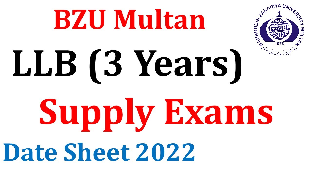 BZU Official Date Sheet 2nd Annual 2019 Date Sheet BZU Multan LLB 3 Years Date Sheet Bzu Multan
